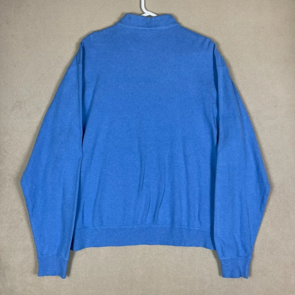 Peter Millar Pullover Mens XL MF12K36 Blue Quarter Zip Cotton EUC
